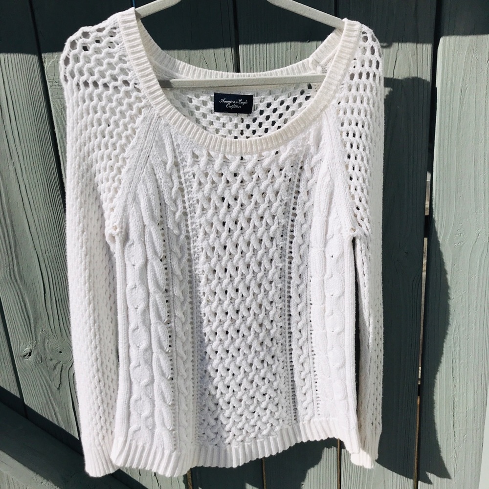 AMERICAN EAGLE OUTFITTERS Crochet Knit Sweater